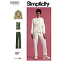 Patron Simplicity 9383 - Veste, haut en tricot et pantalon du 34 au 52 FR#