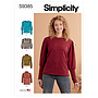 Patron Simplicity 9385 - Hauts en tricot pour femme avec variations de longueur et de manches du 34 au 52 FR
